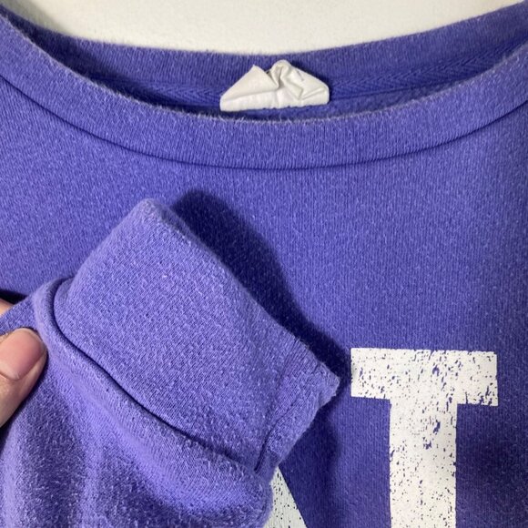 Womens Yale University Bulldogs Cropped Sweatshirt Purple XL Cotton Polyester So - Picture 3 of 10